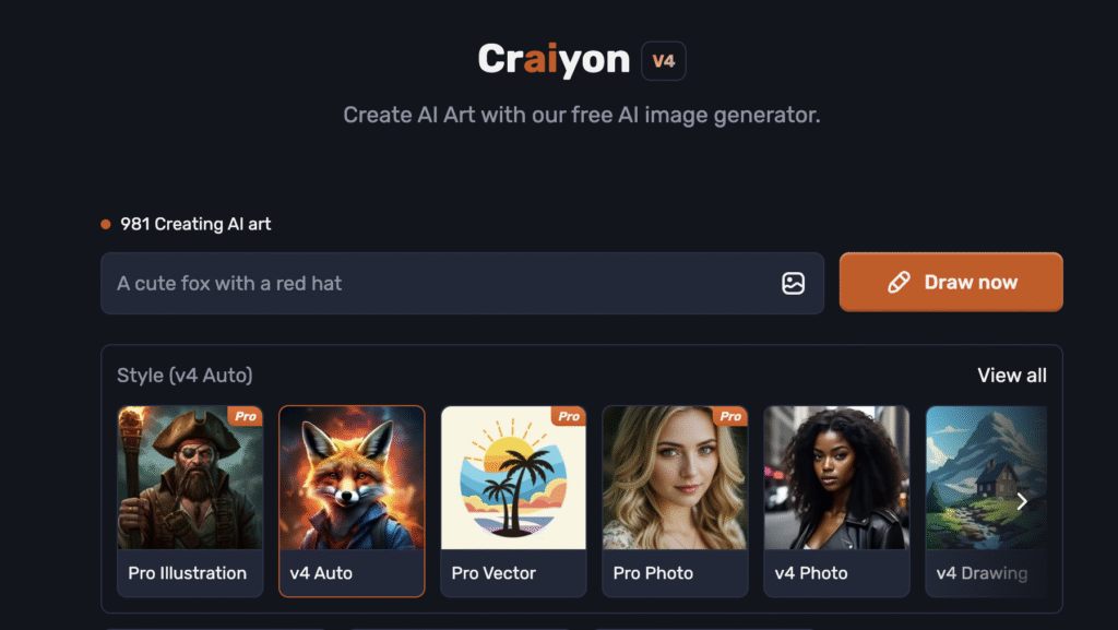 Craiyon AI, the best AI image Generator without restriction